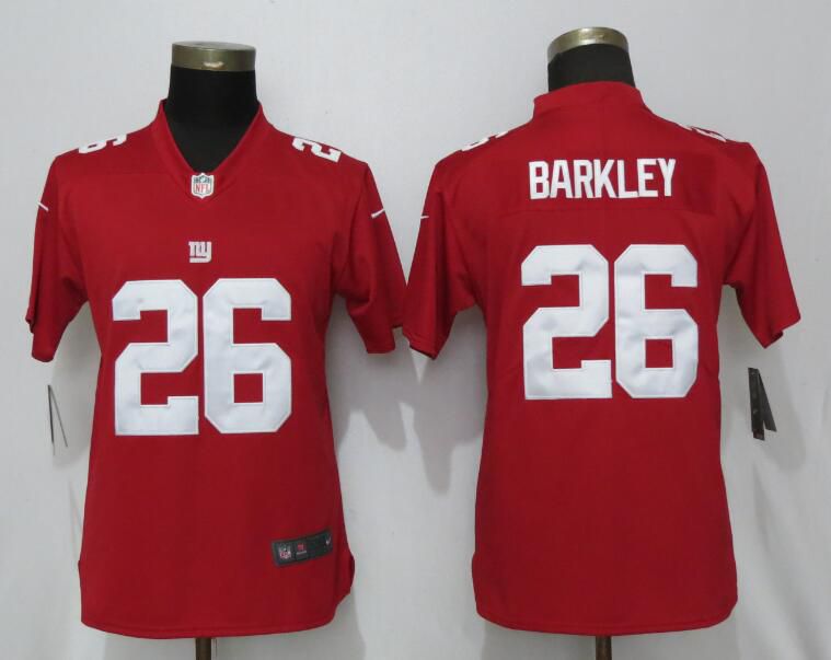 Women New York Giants 26 Barkley Red Nike Vapor Untouchable Limited Playe NFL Jerseys
